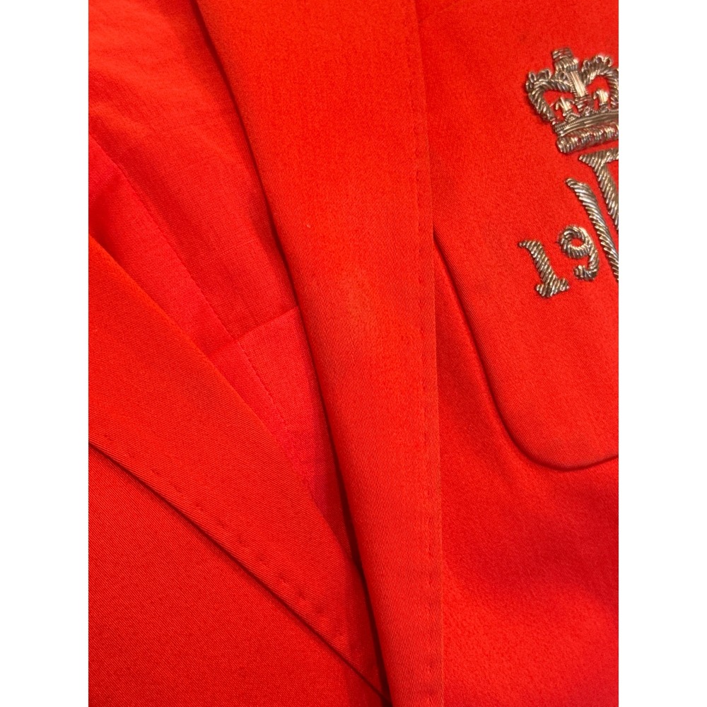 Ralph Lauren Blazer Women 6 Red Bullion Crest Silver Button Preppy Collegiate - Picture 8 of 8